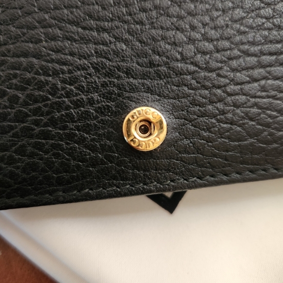 Gucci Pebbled Calfskin Butterfly Bifold Card Case Wallet - Picture 5 of 12